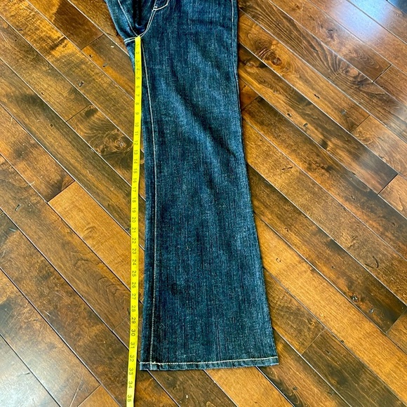 Cache Bootcut Jeans Dark wash Mid rise Gold Accents Womens 6 Y2K Stretchy - Picture 10 of 14